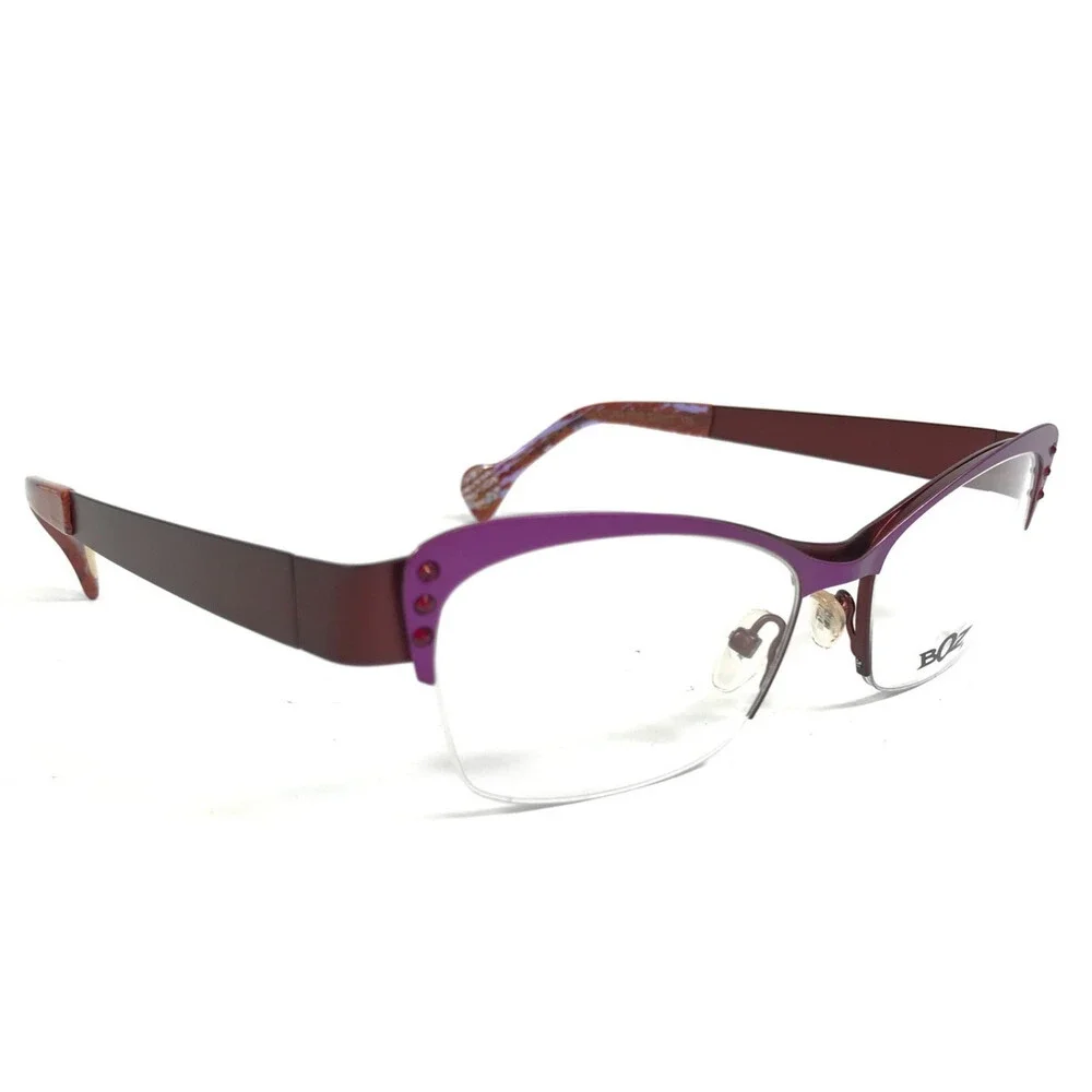 BOZ Eyeglasses Frames VENTURA 8335 Purple Burgundy Red Half Rim 53-17-135